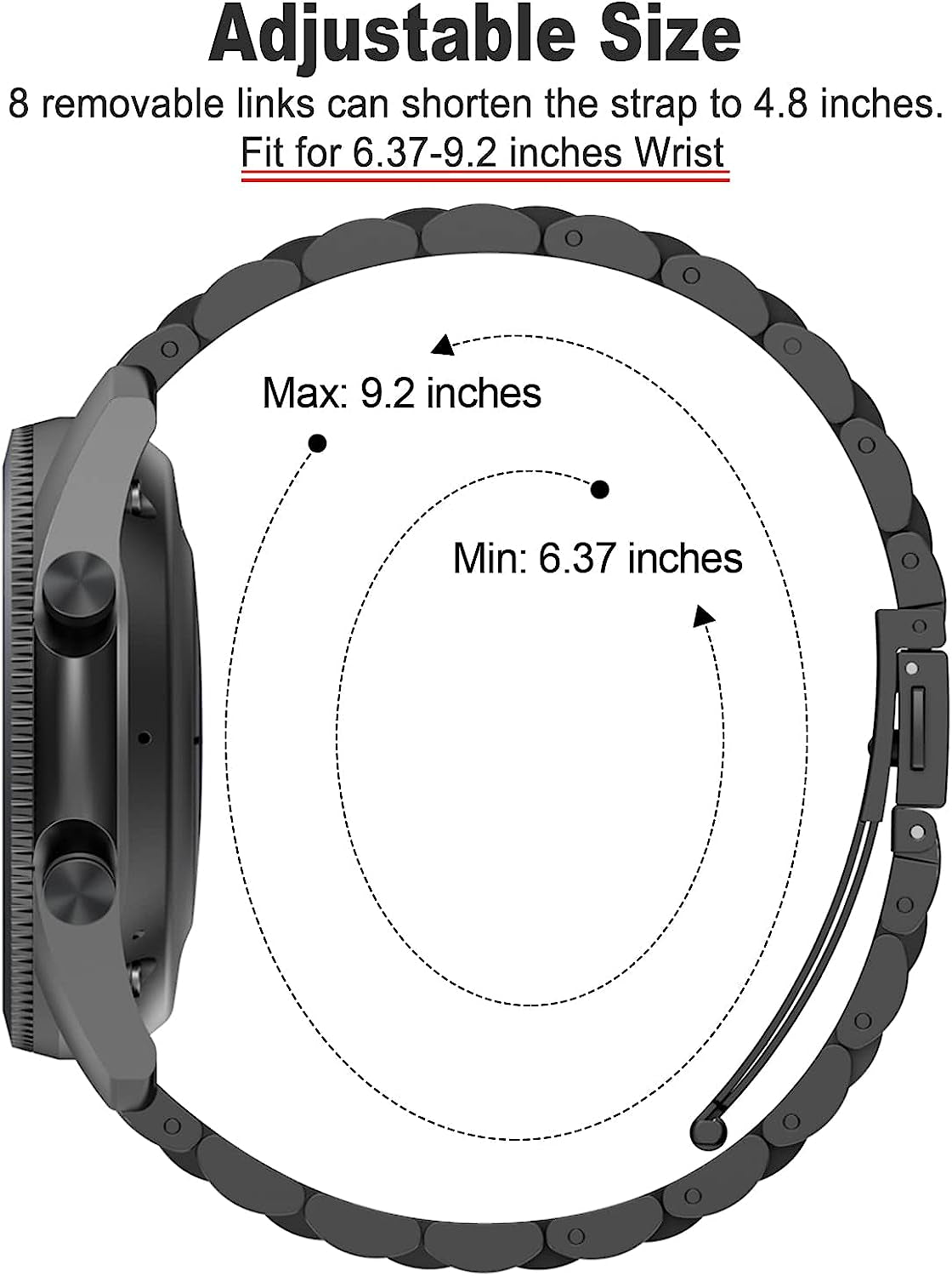 22Mm Quick Release Metal Band for Samsung Galaxy Watch 3 45Mm,Zpjpplx Stainless Steel Replacement Strap Compatible with Garmin Forerunner 265 255 745/Venu 2/Vivoactive 4/Amazfit GTR3 Pro/Gtr4 for Men  ZPJPPLX   