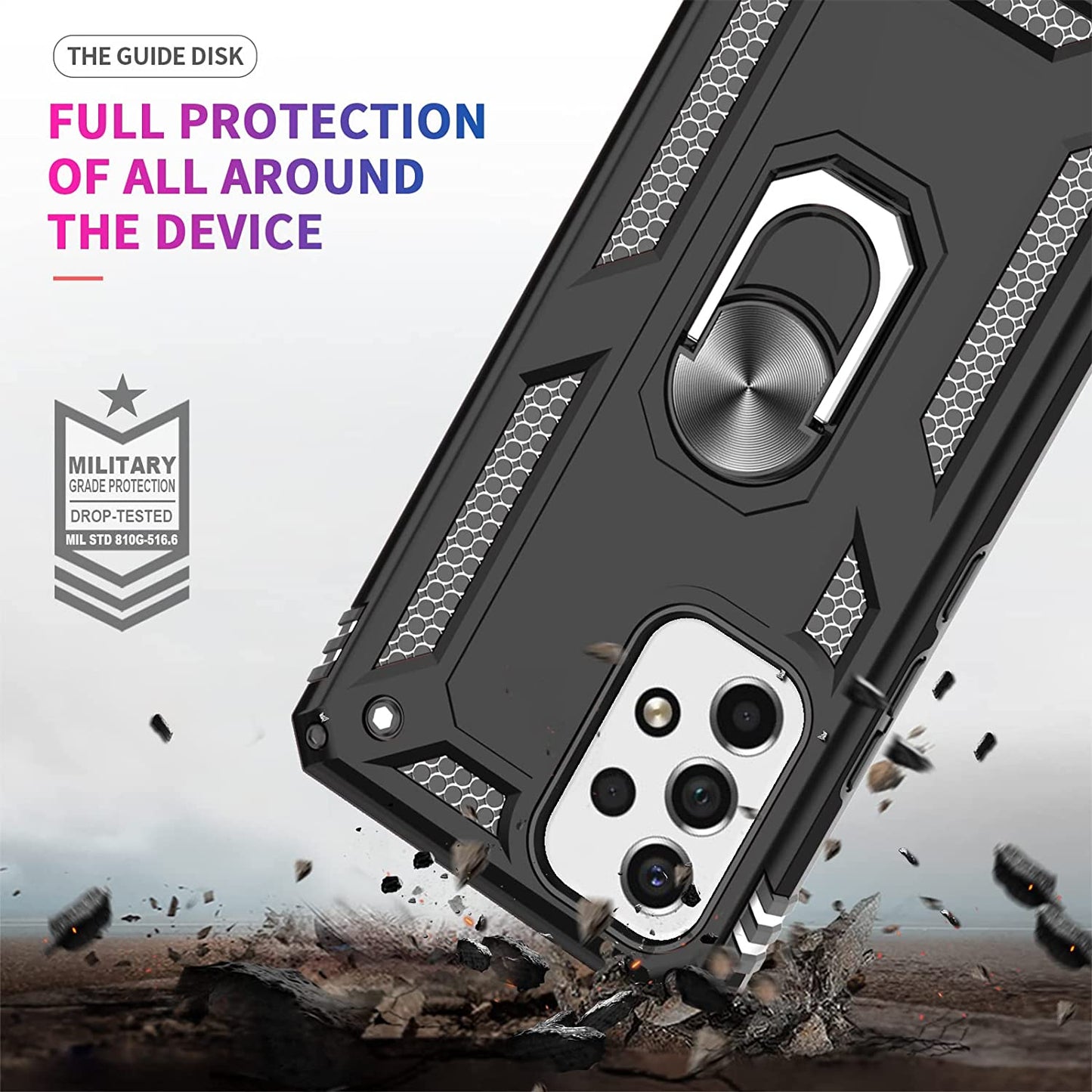 Leyi for Galaxy A53 5G Case with [2 Pack] Screen Protectors, A53 5G Case [Military-Grade] Shockproof Protective Case, Samsung Galaxy A53 Ring Kickstand Phone Cover Case for Samsung A53 5G, Black  LeYi   