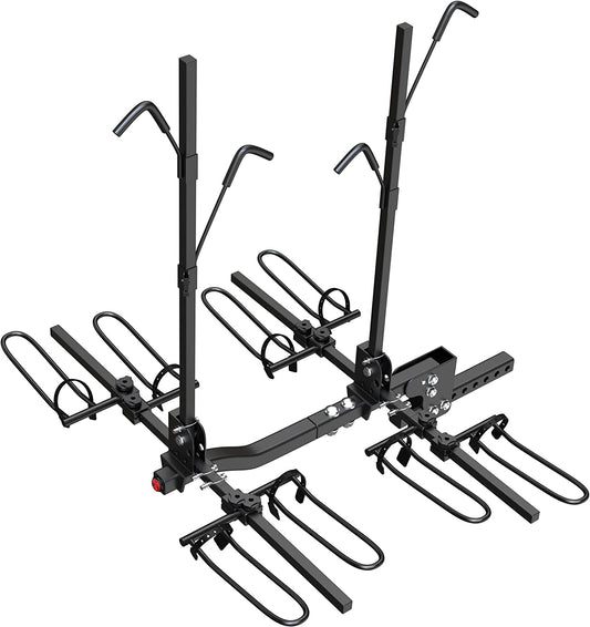 YITAMOTOR 4 Bike 2" Hitch Mounted Bike Racks Platform Hitch Mount Bicycle Carrier Rack Foldable Bike Rack, 180Lbs Max Loading, for Standard Tire  YITAMOTOR   