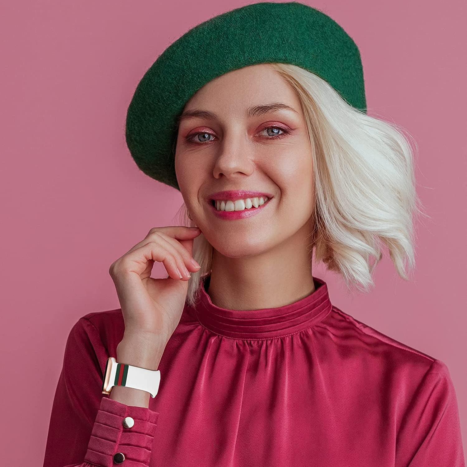 2 Pack Designer Bands Compatible with Apple Watch Band 38Mm 40Mm 44Mm 41Mm 42Mm 45Mm 49Mm Men Women, Soft Silicone Sport Strap Replacement Wristbands for Iwatch Bands Series Ultra SE 8 7 6 5 4 3 2 1  iWabcertoo   