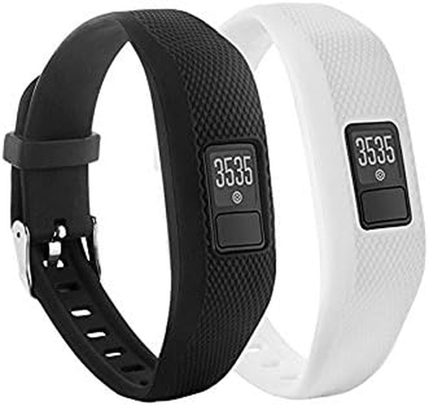Ybludiy Compatible with Garmin Vivofit 3/Jr/Jr 2 Bands,Adjustable Replacement Wristbands with Watch Buckle for Garmin Vivofit 3 Kids Women Men(No Tracker)  Ybludiy Solid color--Black/White  
