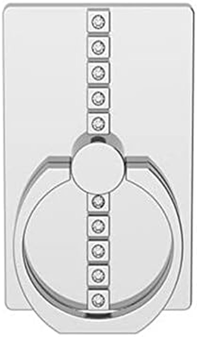 Cell Phone Ring Stand Holder Grip, 360° Cell Phone Ring Holder Stand Finger Kickstand, Cell Phone Ring Grip Holder for Back of Phone, Cell Phone Ring Grip Stand Silver Black Rose Gold  Mheijo Rectangle Silver  