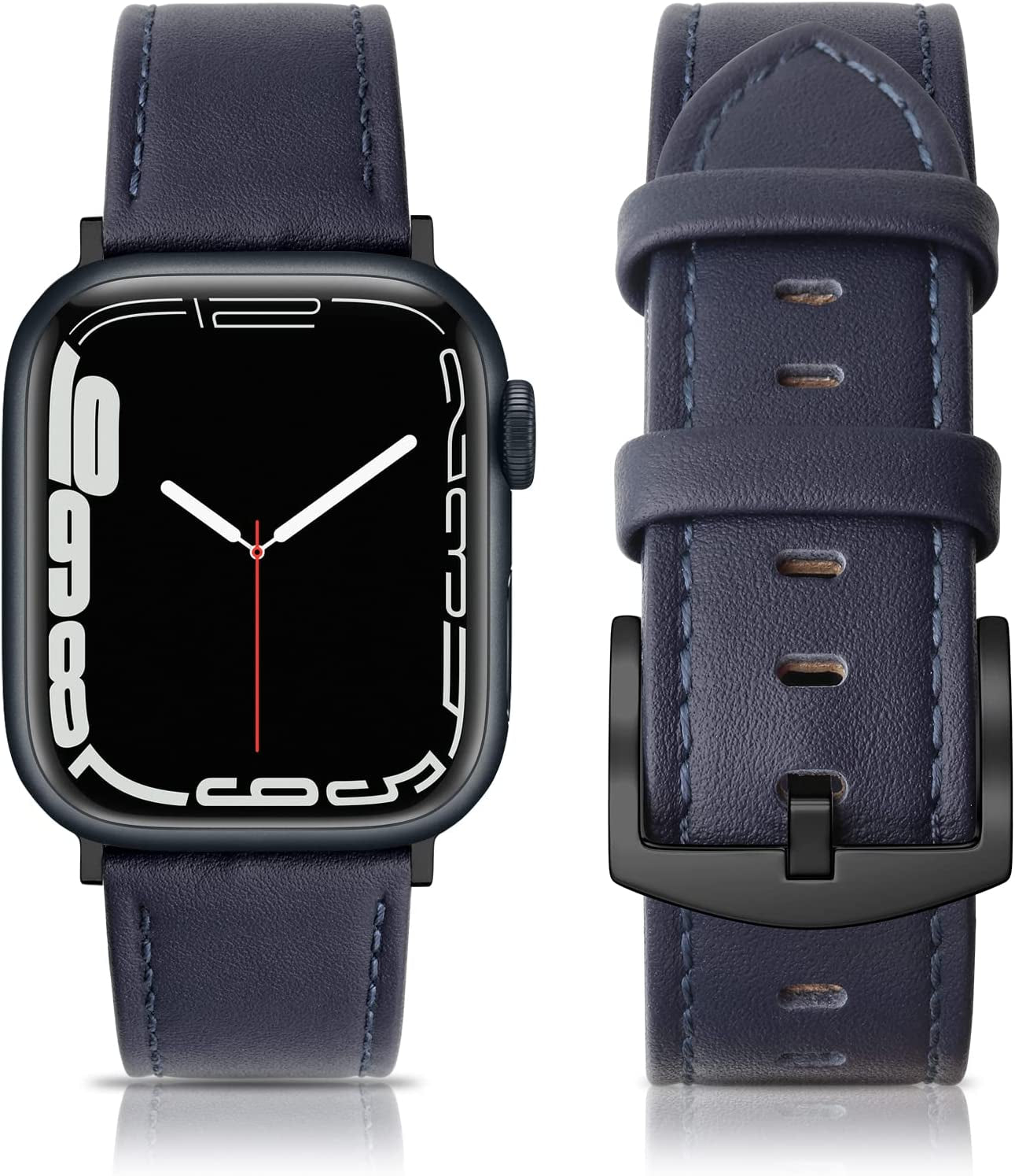 EDIMENS Leather Bands Compatible with Apple Watch 45Mm 42Mm 44Mm Band Men Women, Vintage Genuine Leather Wristband Replacement Band Compatible for Apple Watch Iwatch Series 8 7 6 5 4 3 2 1, SE Sports Retro Walnut  EDIMENS   