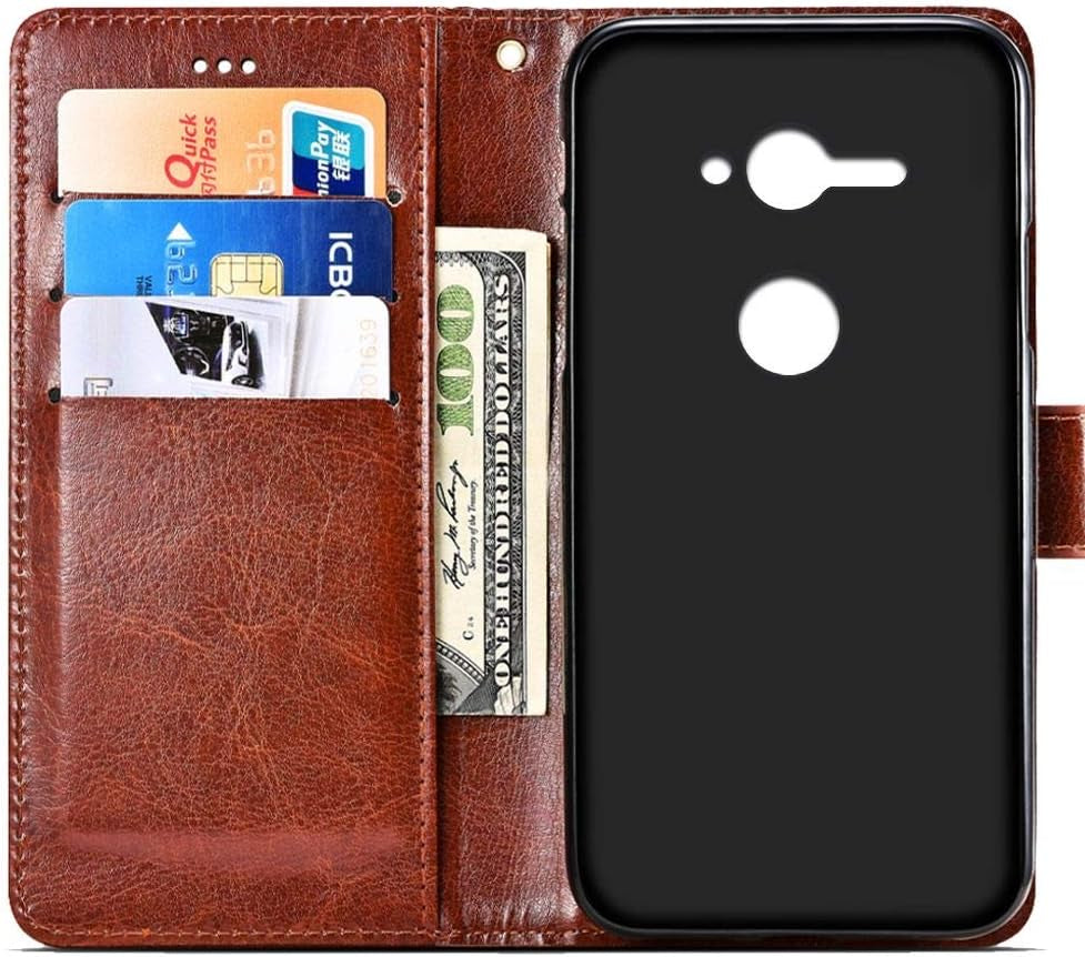 Phone Case for Sony Xperia XZ2 Compact,Smooth Leather Flip Wallet Case with Card Slot,Stand Holder and Magnetic Closure,Sony Xperia XZ2 Compact Leather Case Cover  SJK-MKS   