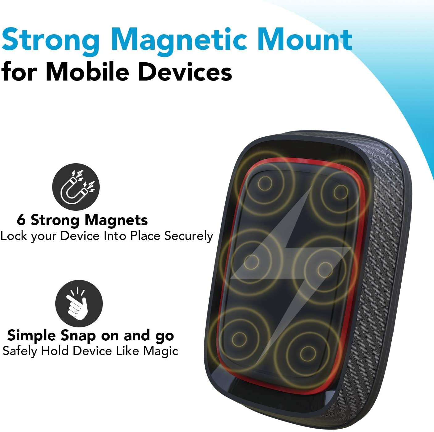 Apps2Car Magnetic Car Phone Holder Mount with 6 Strong Magnets, Windshield Phone Magnetic Holder, Suction Cup Phone Holder for Car, Dashboard Magnet Holder, Fit Most Smartphones & Mini Tablets  Wiiki-tech   