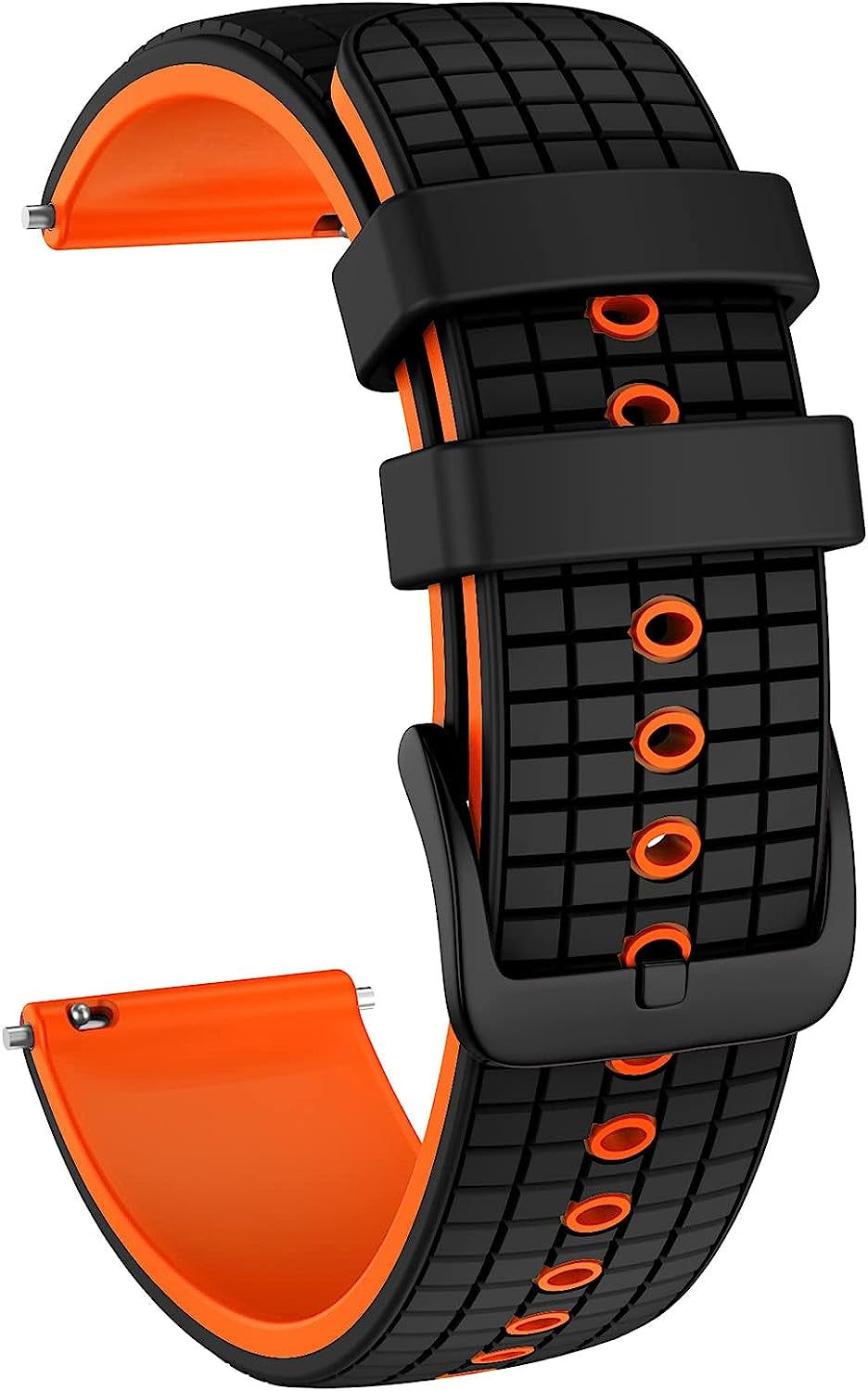 ISABAKE Watch Band for Compatible with Garmin Vivoactive 4/ Samsung Galaxy Watch 46Mm, 22Mm Silicone Bands for Ticwatch Pro S2//E2/Venu 2/Samsung Gear S3 Classic/Samsung Gear S3 Frontier/ Huawei GT Smartwatch  Isabake Black&Orange 22MM 