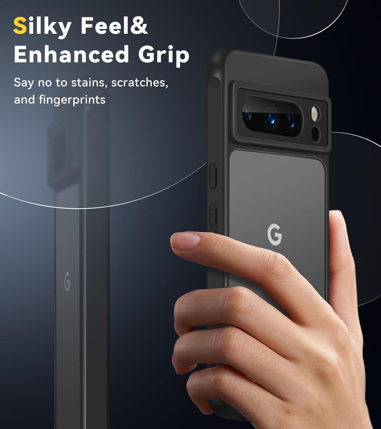 Ivoler Upgraded Shockproof for Google Pixel 8 Pro 2023, Military Grade Drop Protection, Silicone Google Pixel 8 Pro Case, Slim Thin Semi-Clear Google Pixel 8 Pro Phone Case, Black  ivoler   