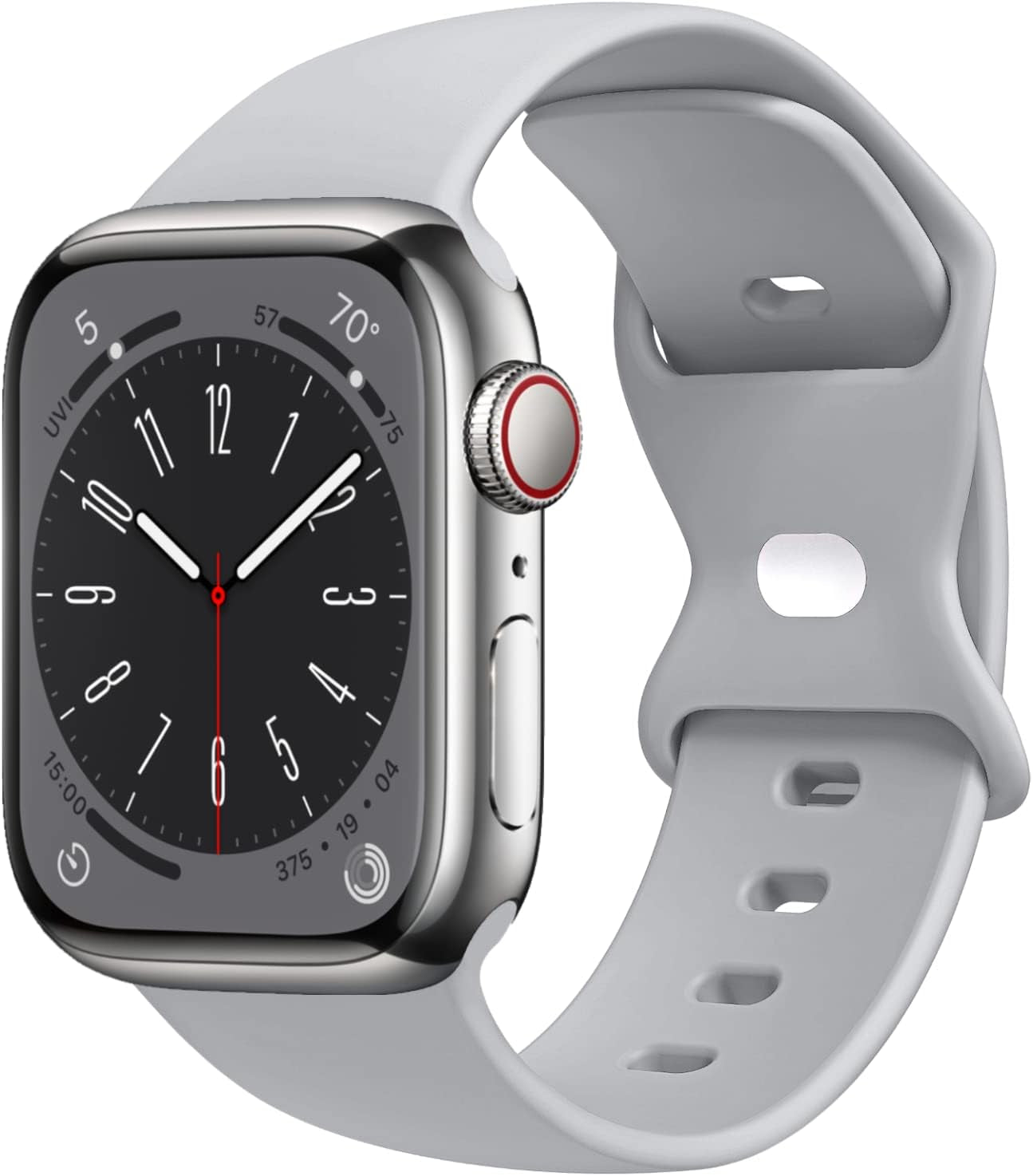 STG Sport Watch Band Compatible with Apple Watch Band 38Mm 40Mm 41Mm 42Mm 44Mm 45Mm 49Mm, Soft Silicone Replacement Sport Strap Compatible for Iwatch Ultra SE Series 8/7/6/5/4/3/2/1 (42Mm/44Mm/45Mm/49Mm, Klein Blue)  STG Gray 42mm/44mm/45mm/49mm 