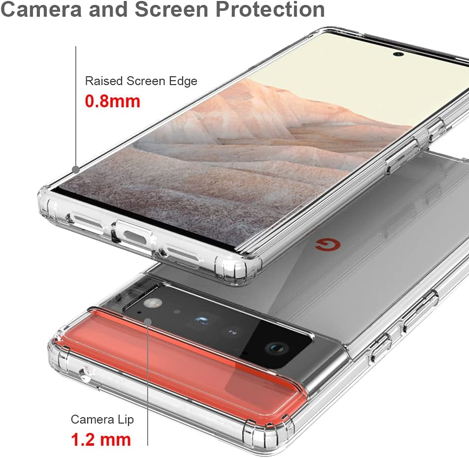 Kowauri Case for Google Pixel 6 Pro,Crystal Clear Hard PC Back Clear Slim TPU Bumper Shockproof Protective Cover Case for Google Pixel 6 Pro 2021 (Google Pixel 6 Pro)  Kowauri   