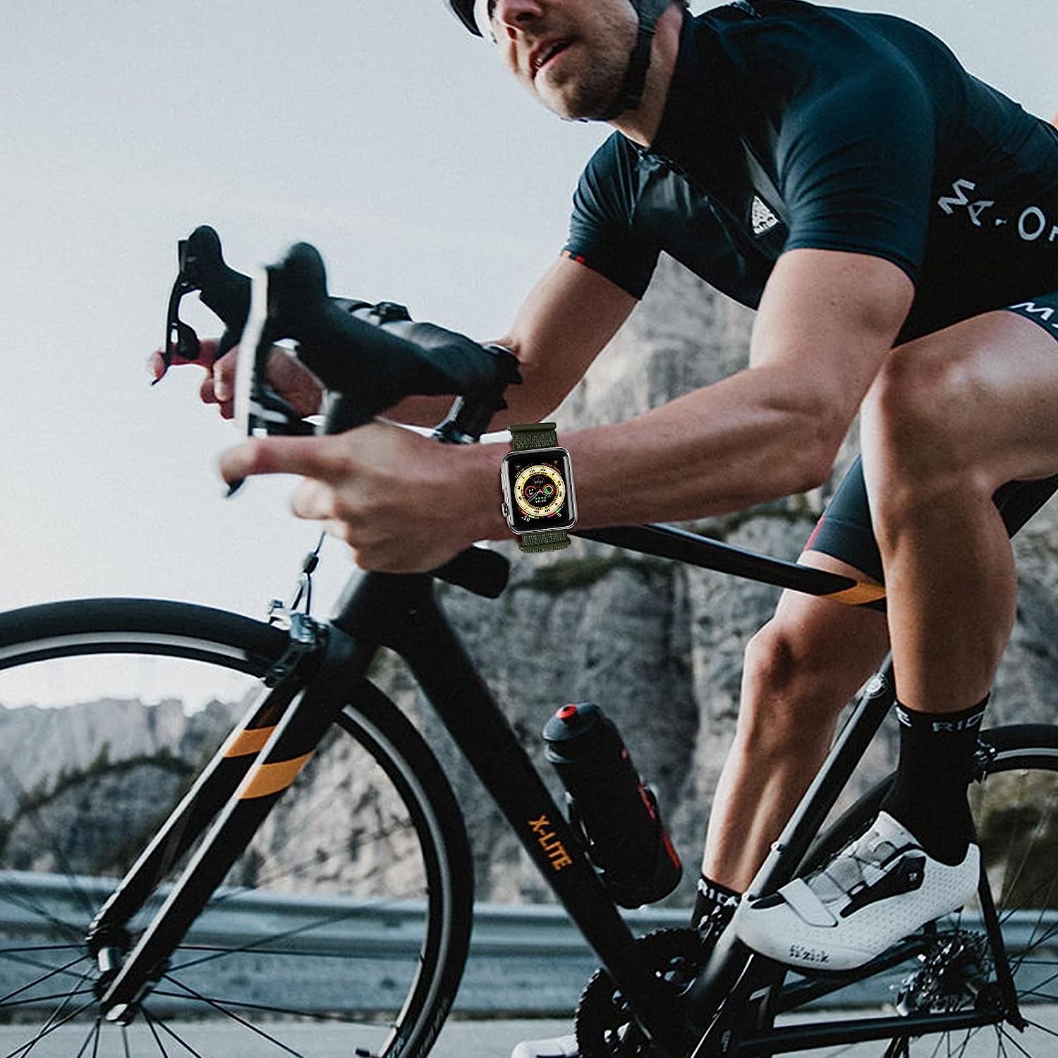 GZ GZHISY Sport Loop Nylon Band Compatible with Apple Watch Band 38Mm 40Mm 41Mm 42Mm 44Mm 45Mm 49Mm Ultra Iwatch Series 8 7 6 SE 5 4 3 2 1 Strap, Fit for Iphone Watch Band Women Men Stretchy Elastic Braided Weave Replacement Wristband Breathable  GZ GZHISY   