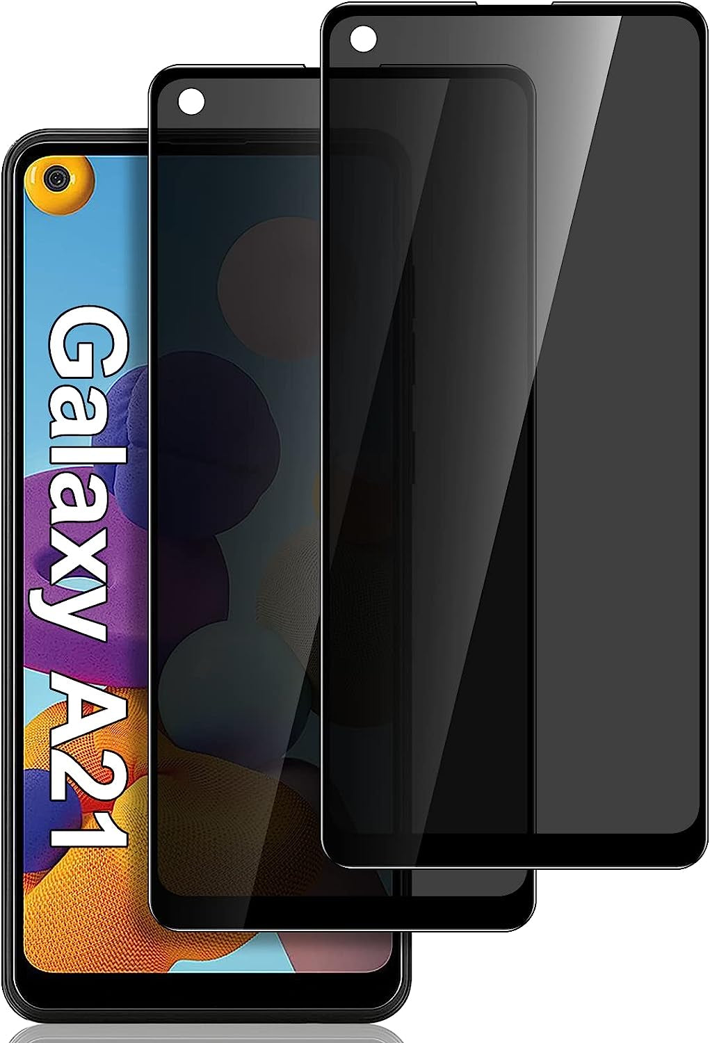 [2 Pack] for Samsung Galaxy A21/A21S Privacy Screen Protector, [Full Coverage] anti Spy HD Clarity 9H Tempered Glass Screen Protector, Scratch Resistant, Bubble Free, Easy Insall, Case Friendly (6.5 Inch)  A Pink Shop   