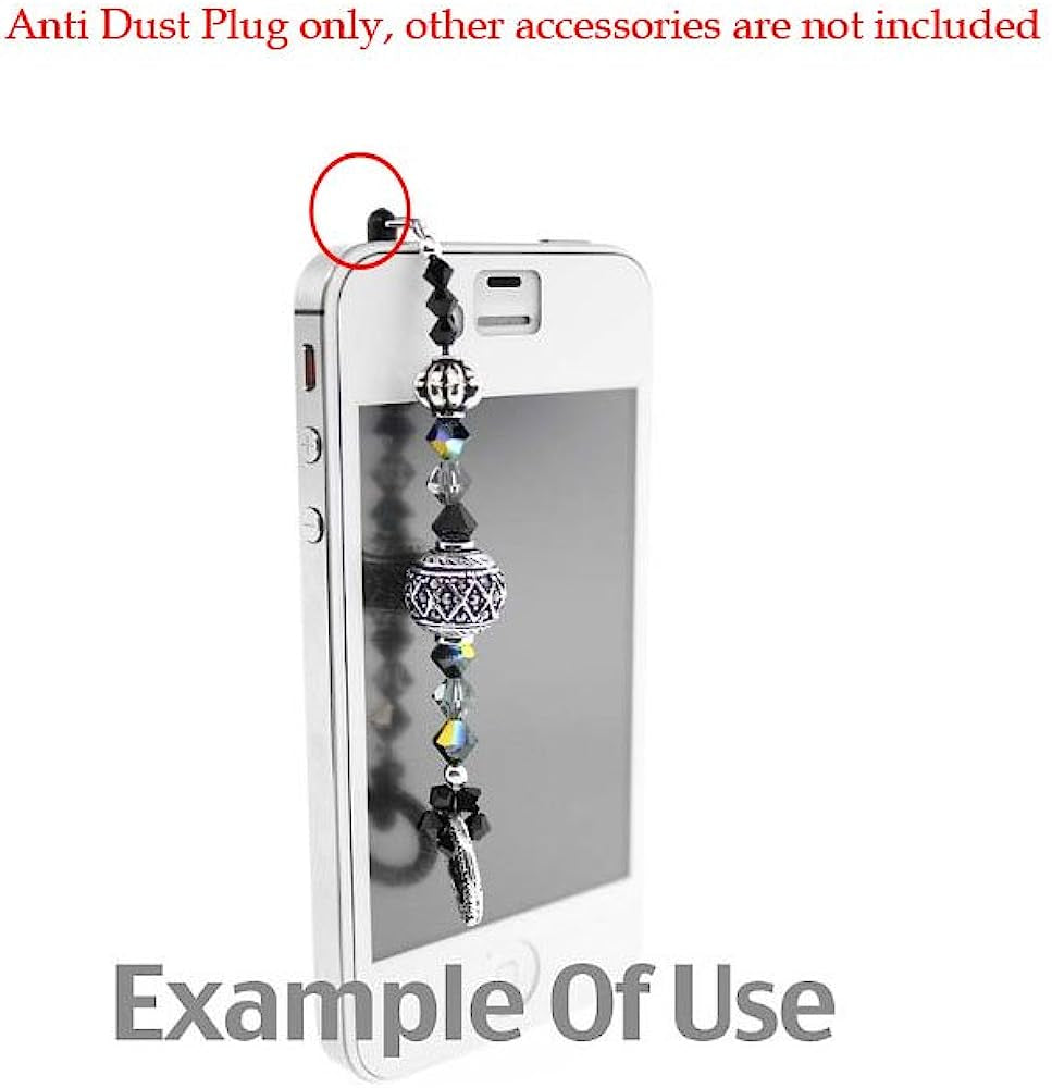 Yueton Pack of 50 DIY Smartphone / Cell Phone Charm Universal 3.5Mm anti Dust Earphone Jack Plug Dust Proof Headphone Plug with Hole and Ring for Iphone/Ipad/Samsung/Htc  yueton   