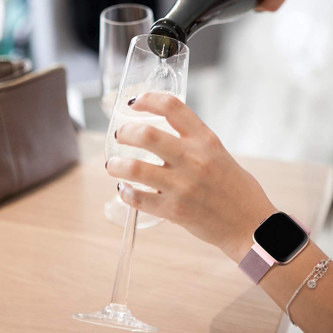 ZWGKKYGYH Compatible with Fitbit Versa 2 Bands for Women Men, Stainless Steel Metal Mesh Replacement Band Accessories Bracelet Strap with Magnet Lock for Fitbit Versa/Versa Lite SE…  ZWGKKYGYH   