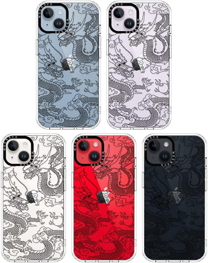 MOSNOVO Compatible with Iphone 14 plus Case, [Buffertech 6.6 Ft Drop Impact] [Anti Peel off Tech] Clear TPU Shockproof Bumper Phone Case Cover with Black Dragon Designed for Iphone 14 plus 6.7"  MOSNOVO   