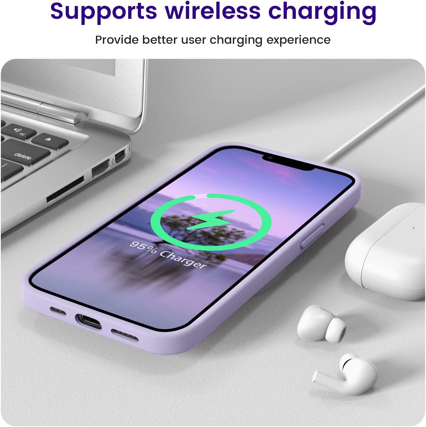 OTOFLY Designed for Iphone 14 Case, Silicone Shockproof Slim Thin Phone Case for Iphone 14 6.1 Inch (Cloud Mauve)  OTOFLY Direct   