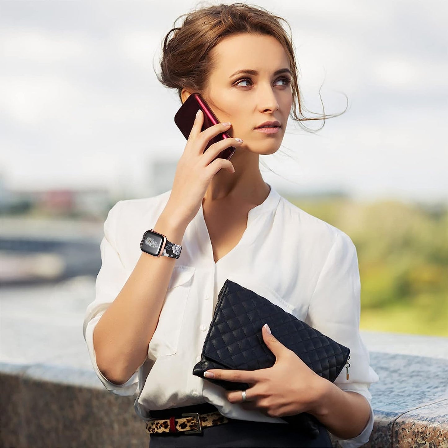 IKANFI Bands Compatible with Apple Watch Band 38Mm 40Mm 41Mm 42Mm 44Mm 45Mm for Women Men Silicone Floral Pattern Printed Band Strap for Iwatch Band SE Series 7 6 5 4 3 2 1 Wristband  IKANFI   