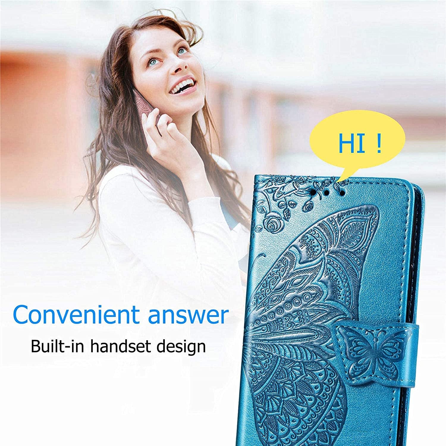 NKECXKJ LG G8 Thinq Case, Design for LG G8/G8 Thinq Case with Card Holder Stand Kickstand for Women Men Girls Boys,Lgg8/G8Thinq Wallet Cute PU Leather Flip Protective Cover 6.1 Inch-Blue  NKECXKJ   