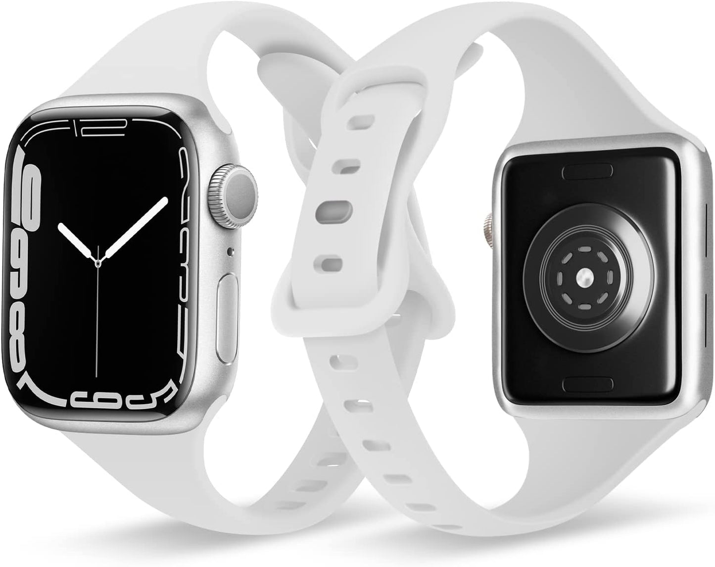 Oribox Compatible with Apple Watch Bands 41Mm 40Mm 38Mm, Soft Silicone Sports Wristband for Iwatch Series SE 8 7 6 5 4 3 2 1 for Women Men  ORIbox Sweet White 42MM/44MM/45MM 