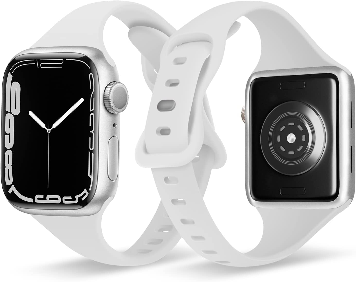 Oribox Compatible with Apple Watch Bands 41Mm 40Mm 38Mm, Soft Silicone Sports Wristband for Iwatch Series SE 8 7 6 5 4 3 2 1 for Women Men  ORIbox Sweet White 42MM/44MM/45MM 