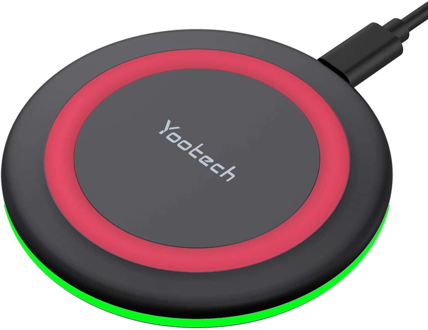 Yootech Wireless Charger,10W Max Fast Wireless Charging Pad Compatible with Iphone 14/14 Plus/14 Pro/14 Pro Max/13/13 Mini/Se 2022/12/11/X/8,Samsung Galaxy S22/S21/S20,Airpods Pro 2(No AC Adapter)  yootech Black/Red  