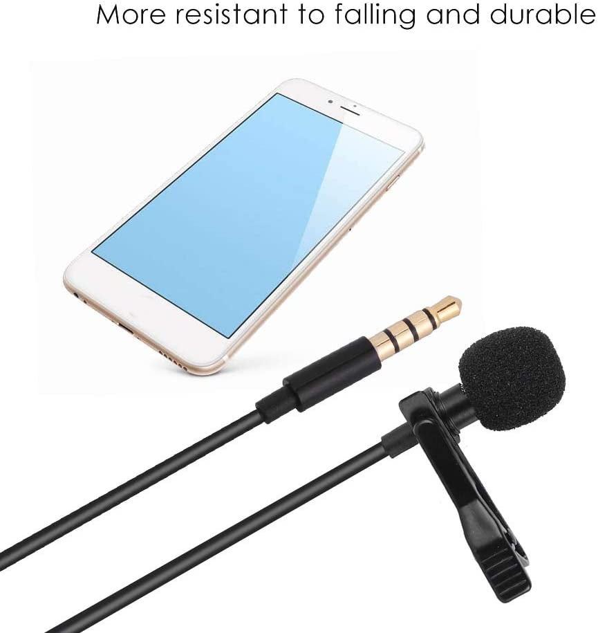 Lapel Microphone Condenser Mic，Small Mini Lavalier Lapel Omnidirectional Condenser Microphone for Samsung Android & Windows Smartphones  Tosuny   