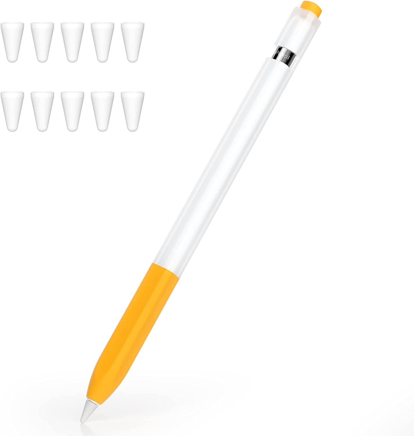 Joosko Compatible with Apple Pencil 1St Generation Case, Non-Slip Silicone Case, [With 10 Silicone Nib Sleeves] for Apple Pencil 1St Generation. (Pink)  JOOSKO Yellow  