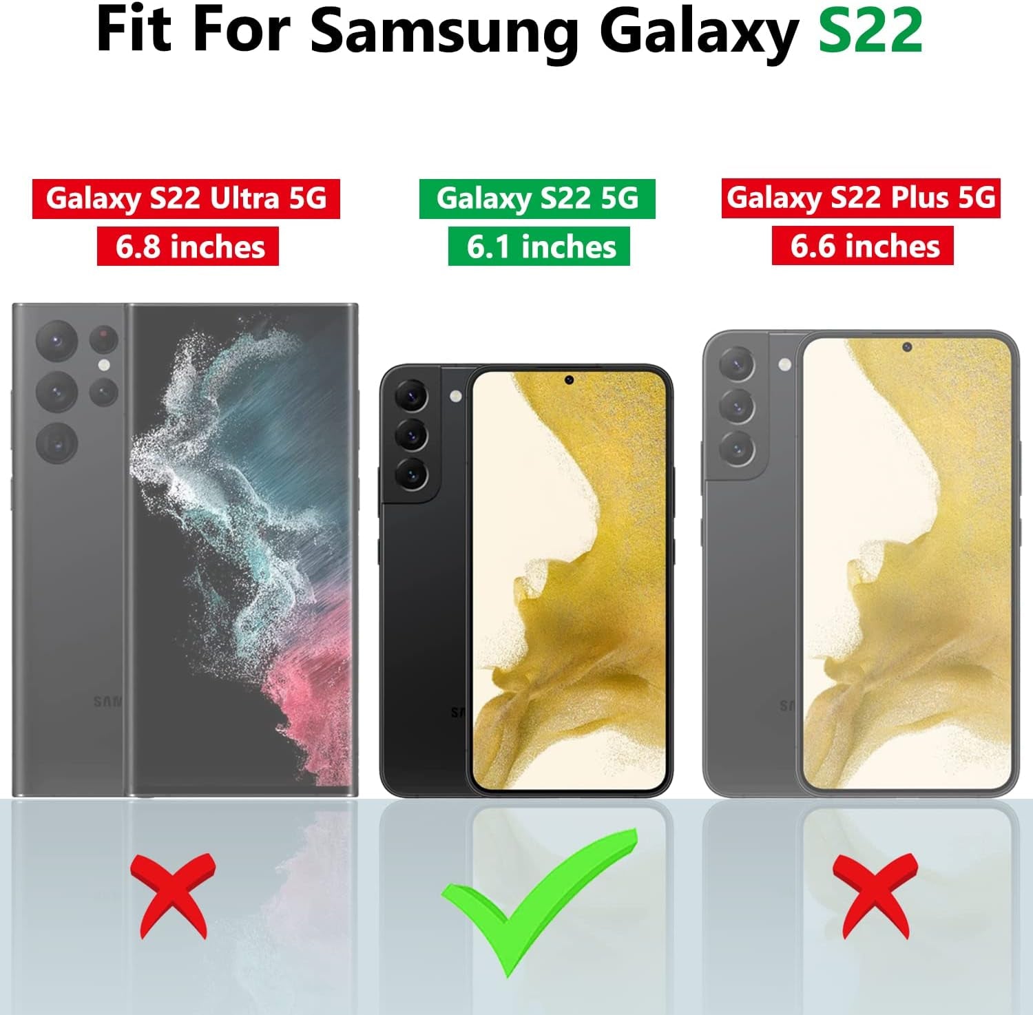 Galaxy S22 Case，S22 Case with Slide Camera Cover and Screen Protector, Shockproof Samsung S22 Galaxy Case with 360° Magnetic Ring Holder Kickstand Phone Case for Samsung S22 Black  Gritup   