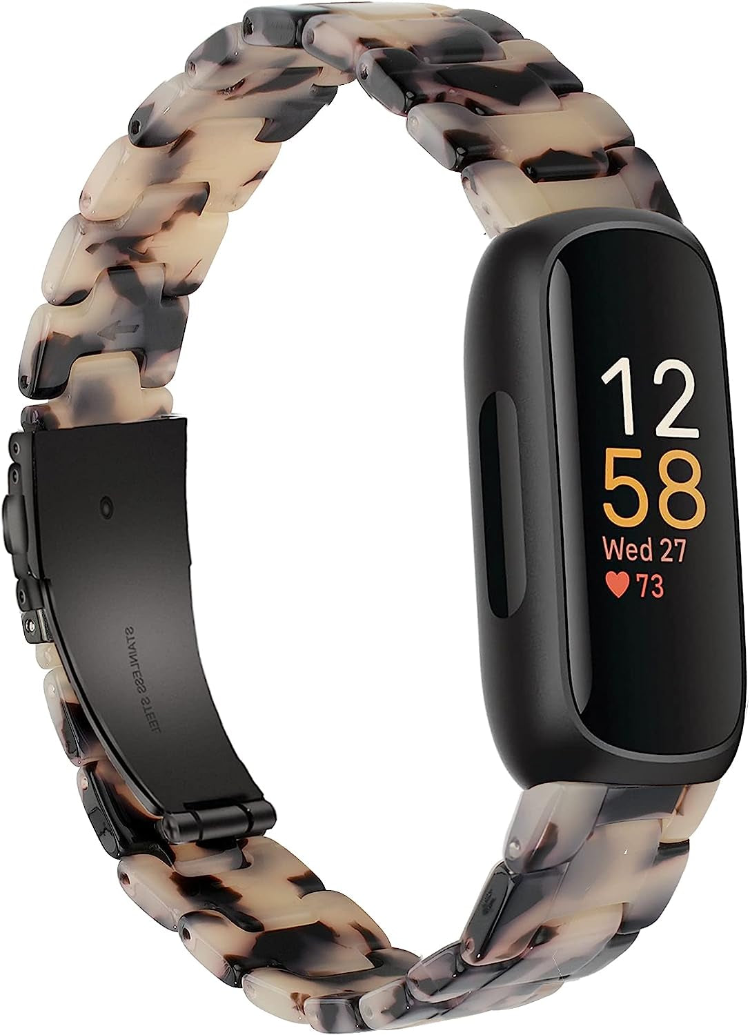 Wongeto Compatible with Fitbit Inspire 3 Band Women Girls,Tortoise Resin Watch Band Slim Replacement Adjustable Wristband for Fitbit Inspire 3 Accssorises  Wongeto   