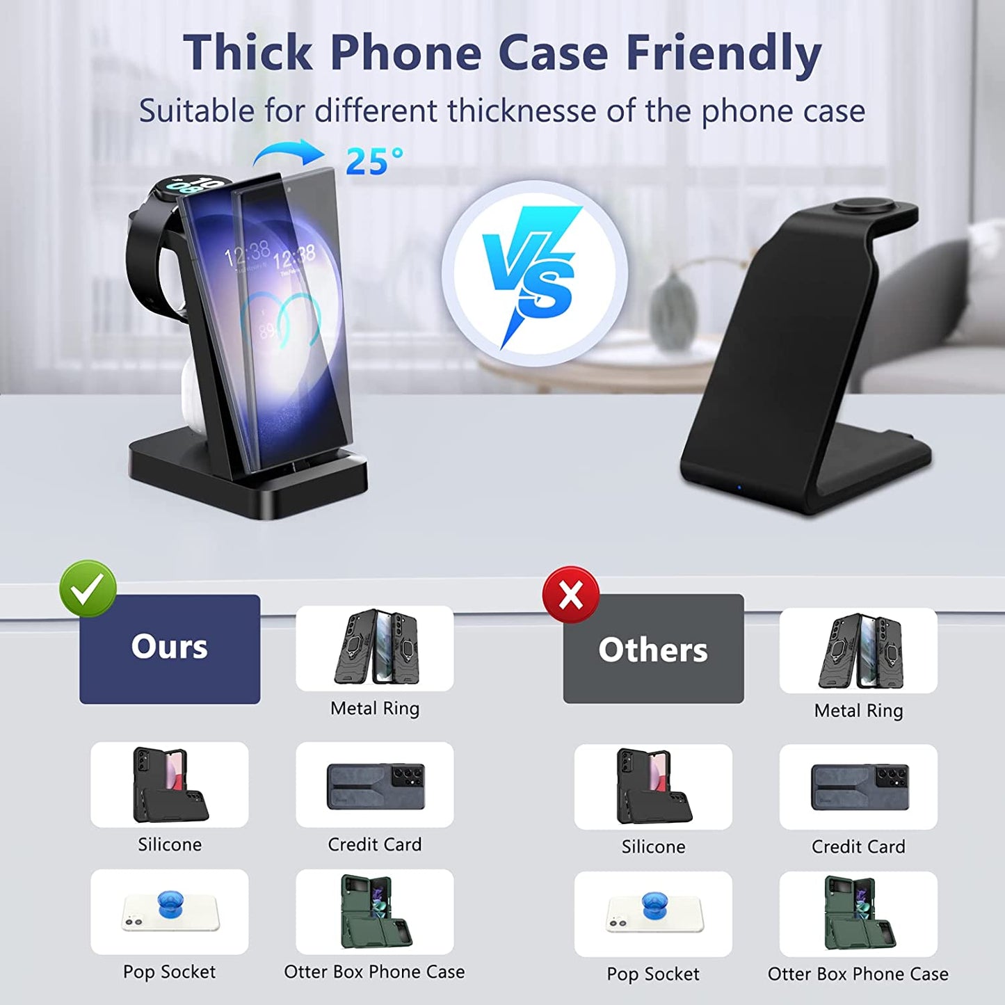 Charging Station for Samsung: 3 in 1 Fast Charger Station for Samsung S23 Ultra S22 S21 Note20 10 Z Flip Z Fold - Wireless Watch Charger for Galaxy Watch 5 Pro 4 3, Galaxy Buds Charging Dock Stand  SHENZHEN GTL TECHNOLOGY CO .,LTD   