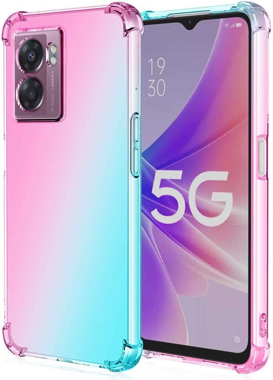 Lmposla for Oneplus Nord N300 5G Case,1+ Nord N300 5G Case, for Girls Women Shockproof Slim Ultra-Thin Flexible TPU Soft Rubber Silicone Airbag Case Cover for Oneplus Nord N300 5G (Pink/Teal)  Lmposla   