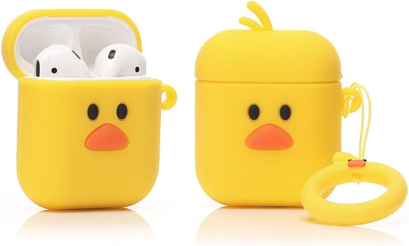 ZAHIUS Silicone Case Compatible for Apple Airpods 1&2 Lightweight Cover[Cartoon Pattern][Designed for Kids Girl and Boys] (Big Eye Frog Green)  ZAHIUS Direct Little Yellow Chicken  