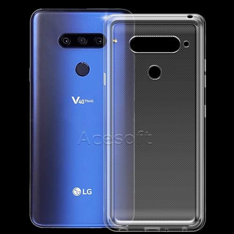 Ultra-Thin Dustproof Flexible TPU Full Edge Protective Case Cover for U.S. Cellular LG V40 Thinq V405UA0 Cellphone - Transparent  SodaPop   