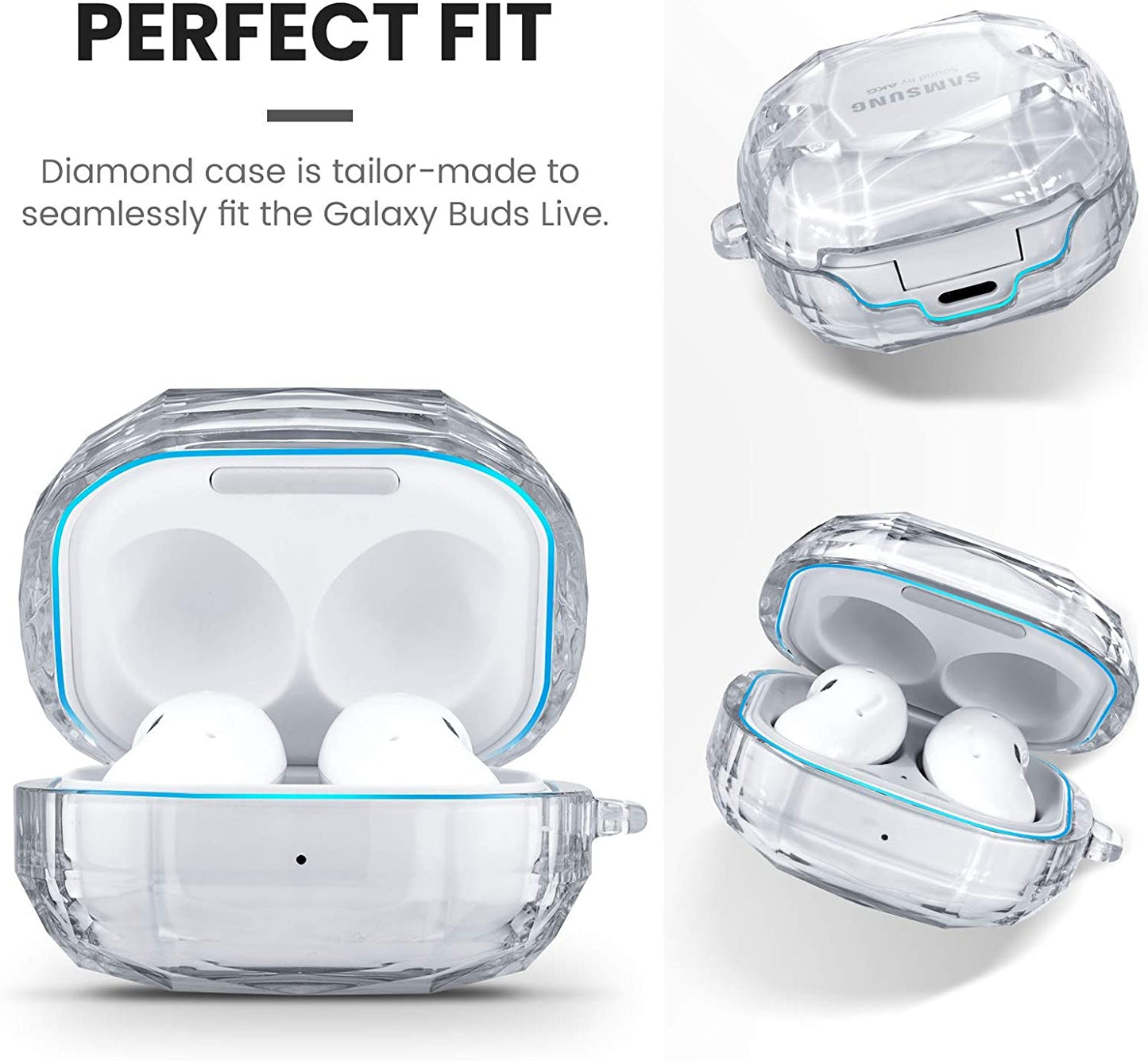 Goton Compatible for Samsung Galaxy Buds 2 Pro Case(2022)/ Galaxy Buds 2 Case (2021)/ Galaxy Buds Pro Case (2021) / Galaxy Buds Live Case (2020),Hard PC Shockproof Protective Cover with Keychain  Goton   