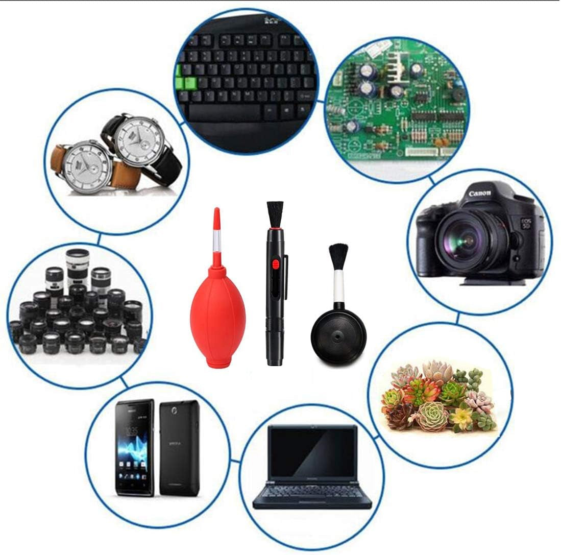 Dearjana Camera Cleaning Kit,Electronics Cleaning Tools Include Air Blower Pump,Lens Cleaner Pen and Dust Blower Cleaner with Brush for DSLR VCR DC Camera Lenses Telescope Filters Cleaning  Dearjana   