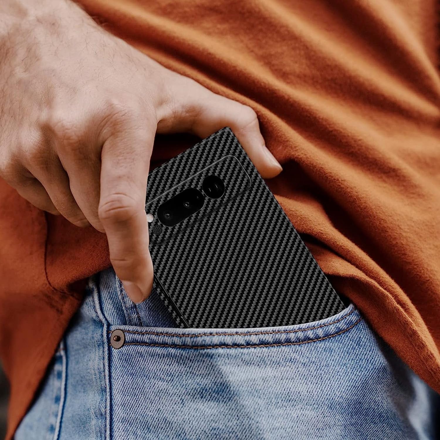 Kaisenkec Slim & Thin Case Compatible with Google Pixel Fold, 100% Carbon Fiber Cover for Pixel Fold 7.6" 5G, Matte Black  kaisenkec   