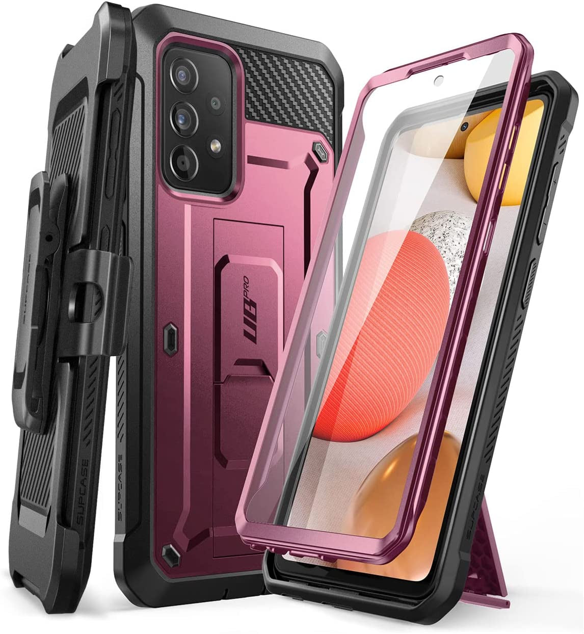 SUPCASE Unicorn Beetle Pro Series Case for Samsung Galaxy A53 5G (2022), Full-Body Rugged Belt-Clip & Kickstand Case with Built-In Screen Protector (Black)  SUPCASE Wine  