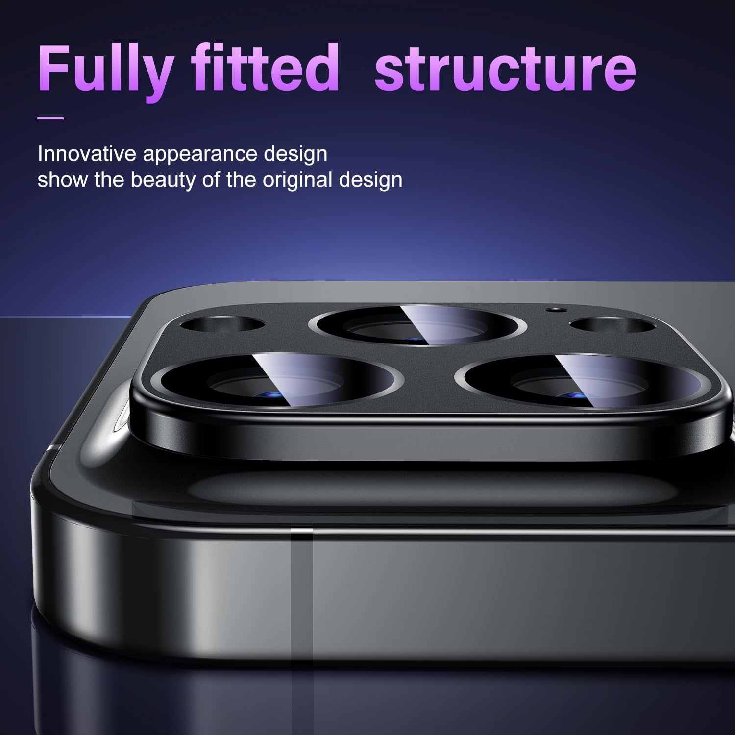 Uyiton for Iphone 13 Pro/Iphone 13 Pro Max Camera Lens Protector, [Strong Adsorption] [Drop Protection] Metal Ring Tempered Glass Rear Camera Screen Cover - Graphite  Uyiton   