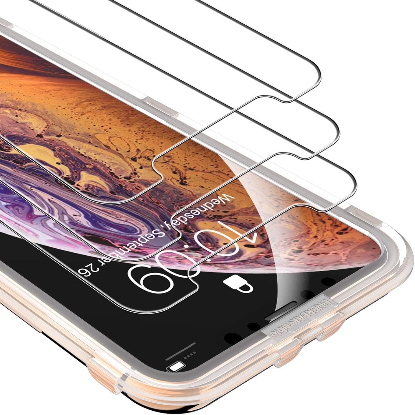 Unbreakcable 3-Pack Screen Protector for Iphone X/Iphone Xs/Iphone 11 Pro 5.8", 9H Premium Tempered Glass Screen Protector for Iphone X/Iphone Xs/Iphone 11 Pro [Easy Install, No Bubble, Anti-Scratch]  UNBREAKcable   