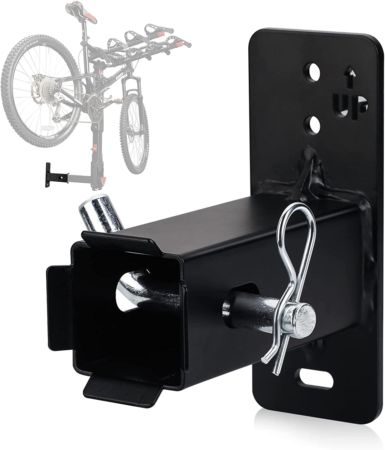 2 Inch Hitch Mount Bike Rack Wall Mount, Garage Bike Storage, Cargo Carrier Hanging Garage Organizer, Easy to Load Secure & Sturdy Wall Mount Hitch Receiver  XBA   
