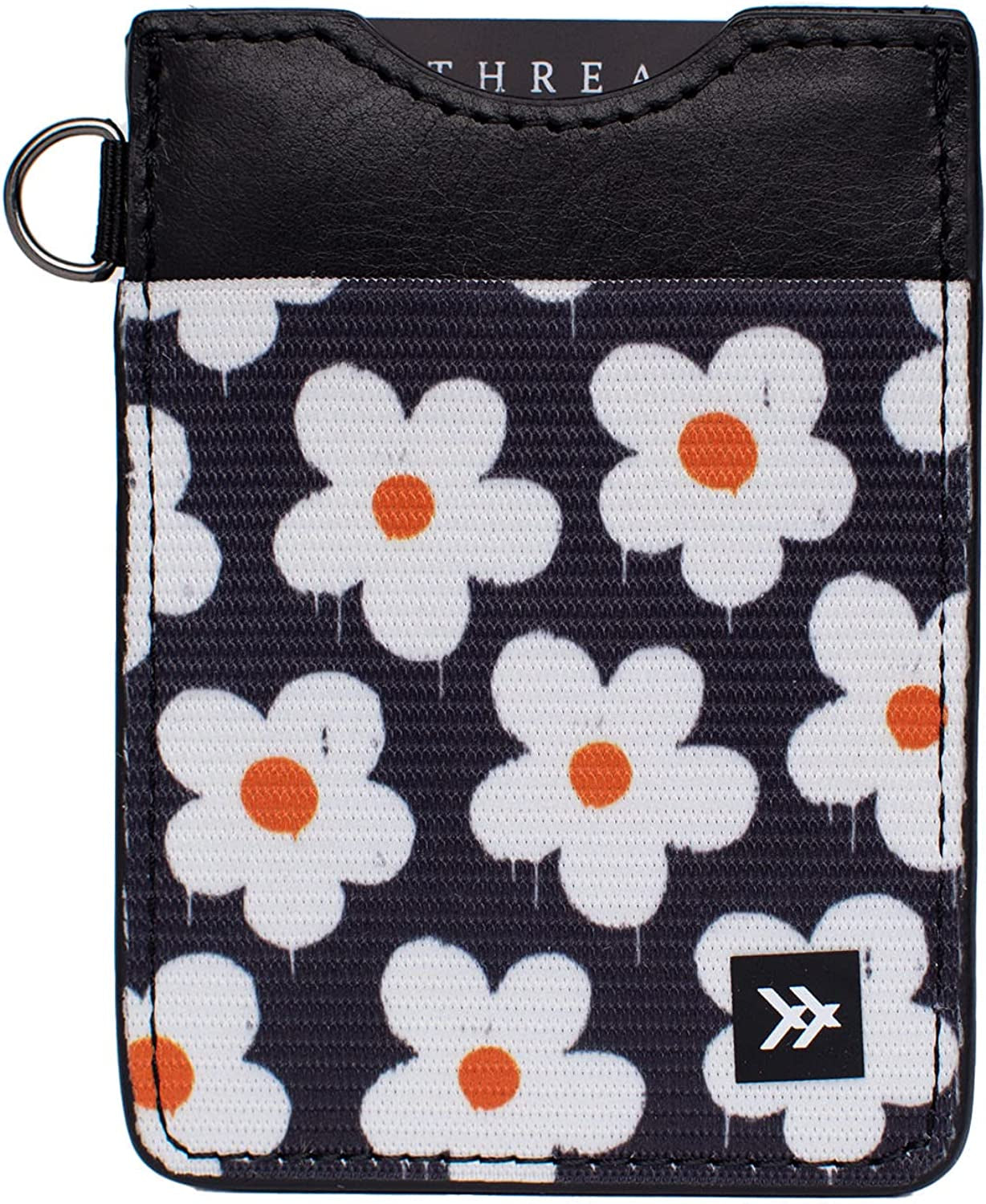 Slim Minimalist Elastic & Leather Vertical Wallet with RFID for Men & Women | Small Credit Card Holder for Front Pocket  Thread Wallets Overspray  