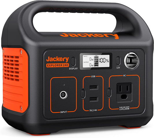 Jackery Portable Power Station Explorer 240, 240Wh Backup Lithium Battery, 110V/200W Pure Sine Wave AC Outlet, Solar Generator (Solar Panel Not Included) for Outdoors Camping Travel Hunting Emergency  Jackery   