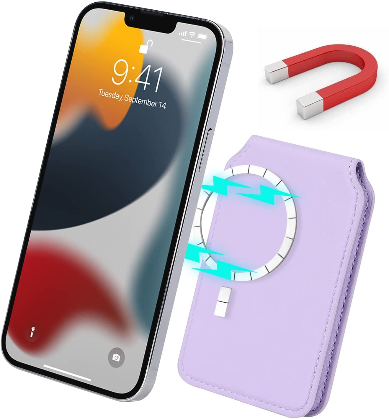 Cavor for Apple Wallet Magsafe Magnetic Phone Magsafe Wallet 14 Pro Max/14 Pro/14/14 Plus/13/12 Magsafe Card Holder,Phone Mag Safe Wallet as Credit for Iphone 14/13/12 Mini Series,Purple  Cavor   