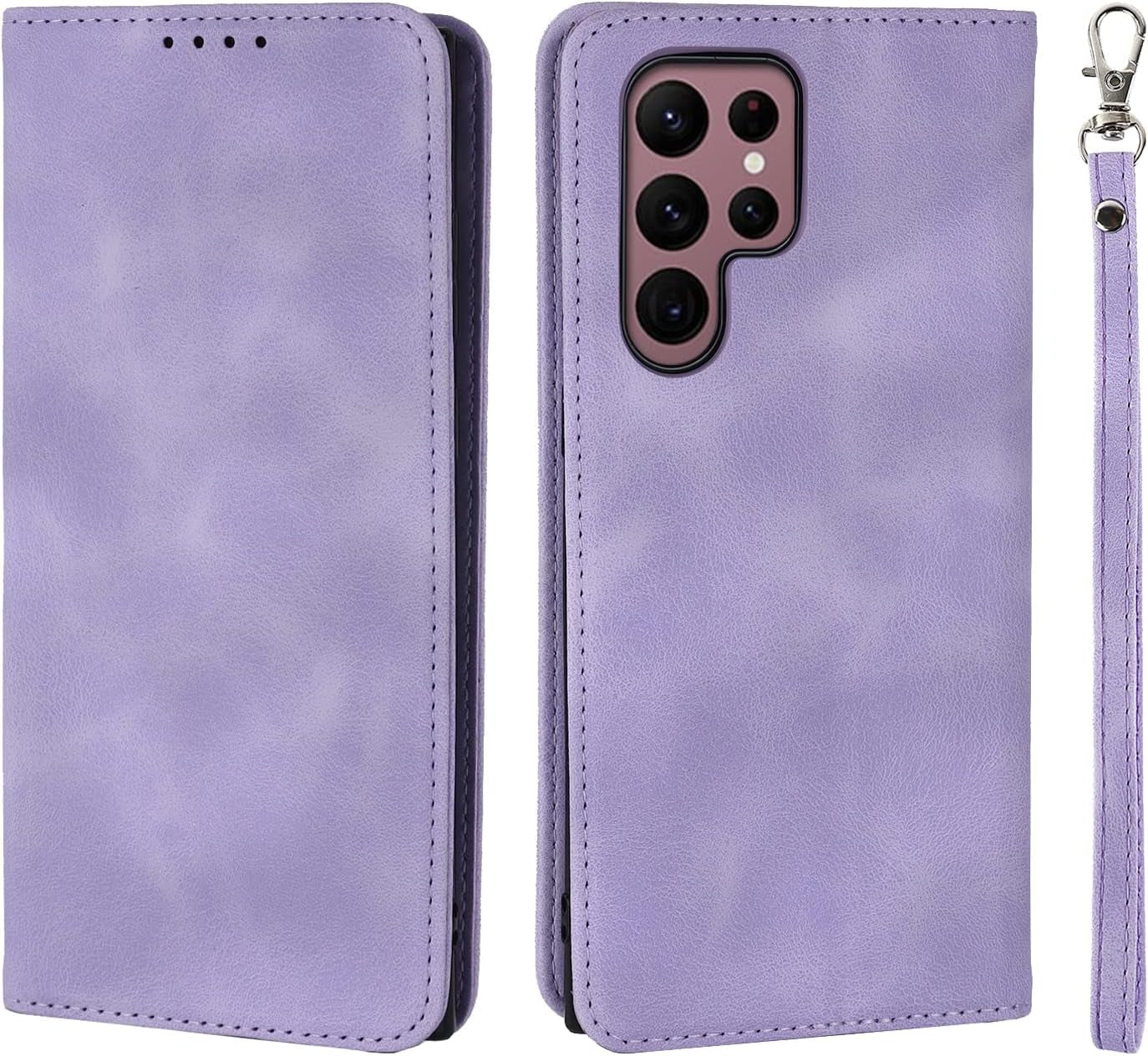 Ｈａｖａｙａ Samsung Galaxy S23 Ultra Case Wallet Magsafe Compatible,Samsung Galaxy S23 Ultra Wallet Case with Card Holder，Magnetic Detachable Flip Cover for Women Men Mujer-Black  Ｈａｖａｙａ SSFG-Purple Samsung Galaxy S23Ultra 