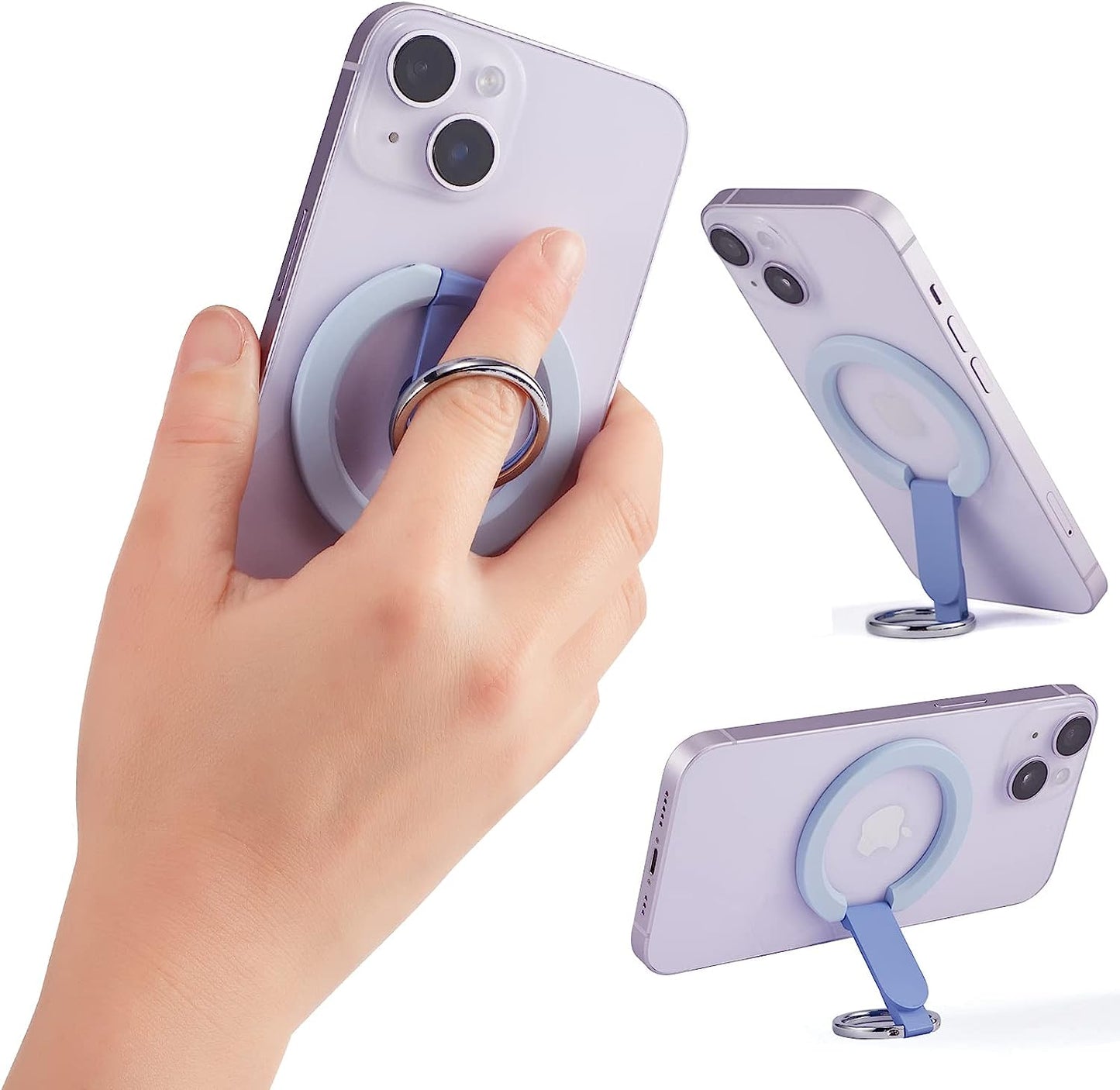 Rimyam Magnetic Phone Ring Holder for Magsafe Phone Grip&Stand 360° Rotation Grip Finger Kickstand Compatible with Iphone 14 13 12 plus Pro Pro Max Mini Magsafe Accessories  Rimyam MAG Blue  