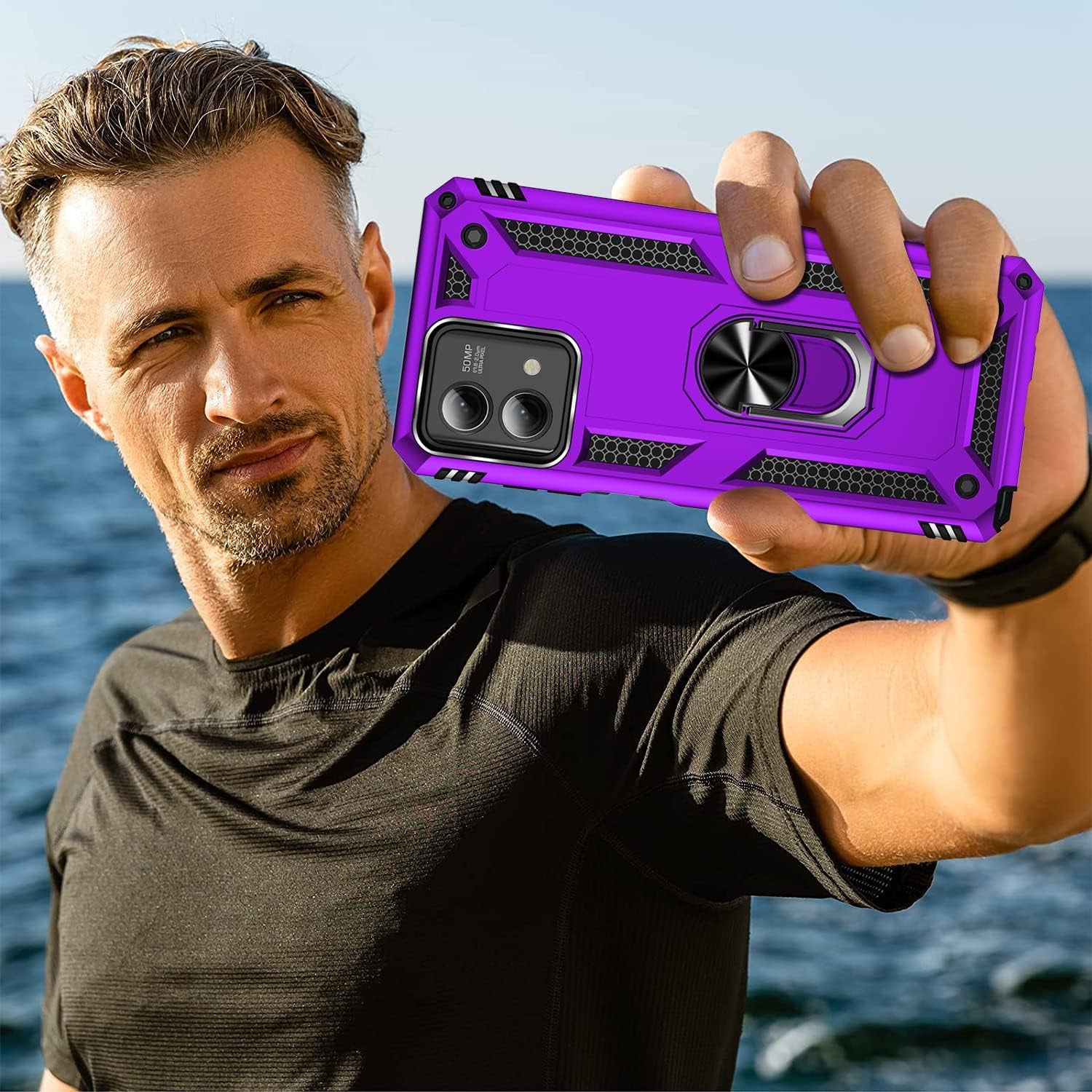 𝟮𝟬𝟮𝟯 𝗡𝗘𝗪 for Moto G Stylus 5G 2023 Case with [2 Packs] Tempered Glass Screen Protector,[Military-Grade] Rugged Full Body Shockproof Case with Kickstand for Motorola Moto G Stylus 5G 2023,Purple  Pevezeda   