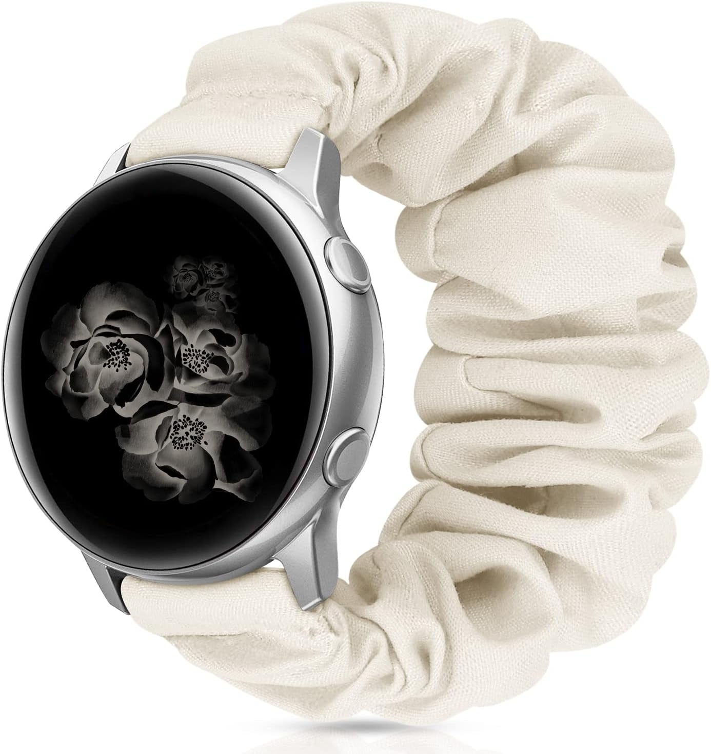 20Mm 22Mm Scrunchies Watch Bands, Cute Elastic Replacement Bands for Women with Quick Release Bar, Fabric Band for Samsung Galaxy Watch 4 5 Pro Galaxy Active, Active 2 40Mm 44Mm Watch Smartwatch Bla-S  ZSMJ E-Starlight Small 