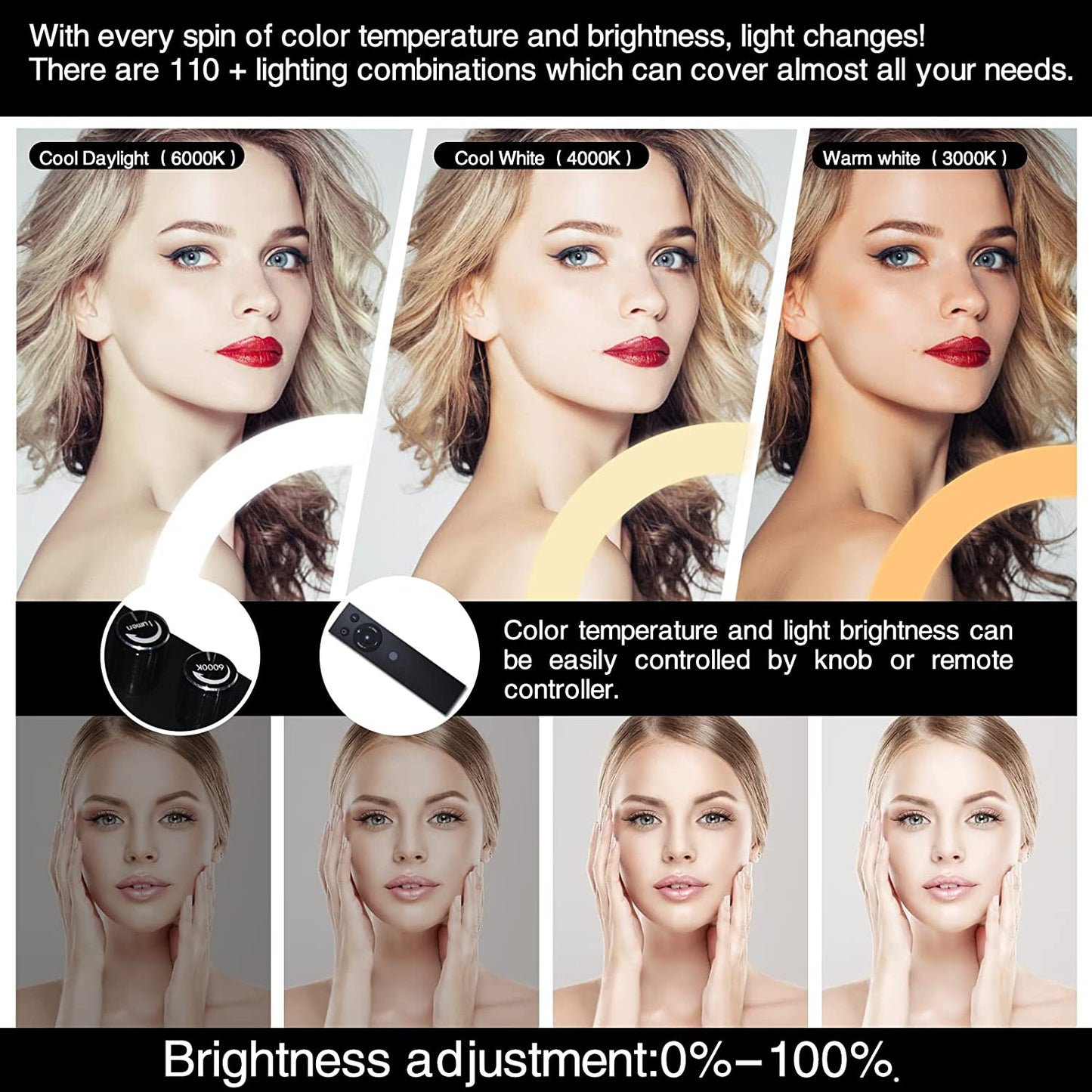 18 Inch Ring Light LED Ringlight Kit with Tripod Dimmable 3000-6000K W/Smartphone Holder for Live Streaming Shooting Camera Photography Makeup Selfie Youtube Vlog Video  Zhongshan Lixing Lighting Co., Ltd.   