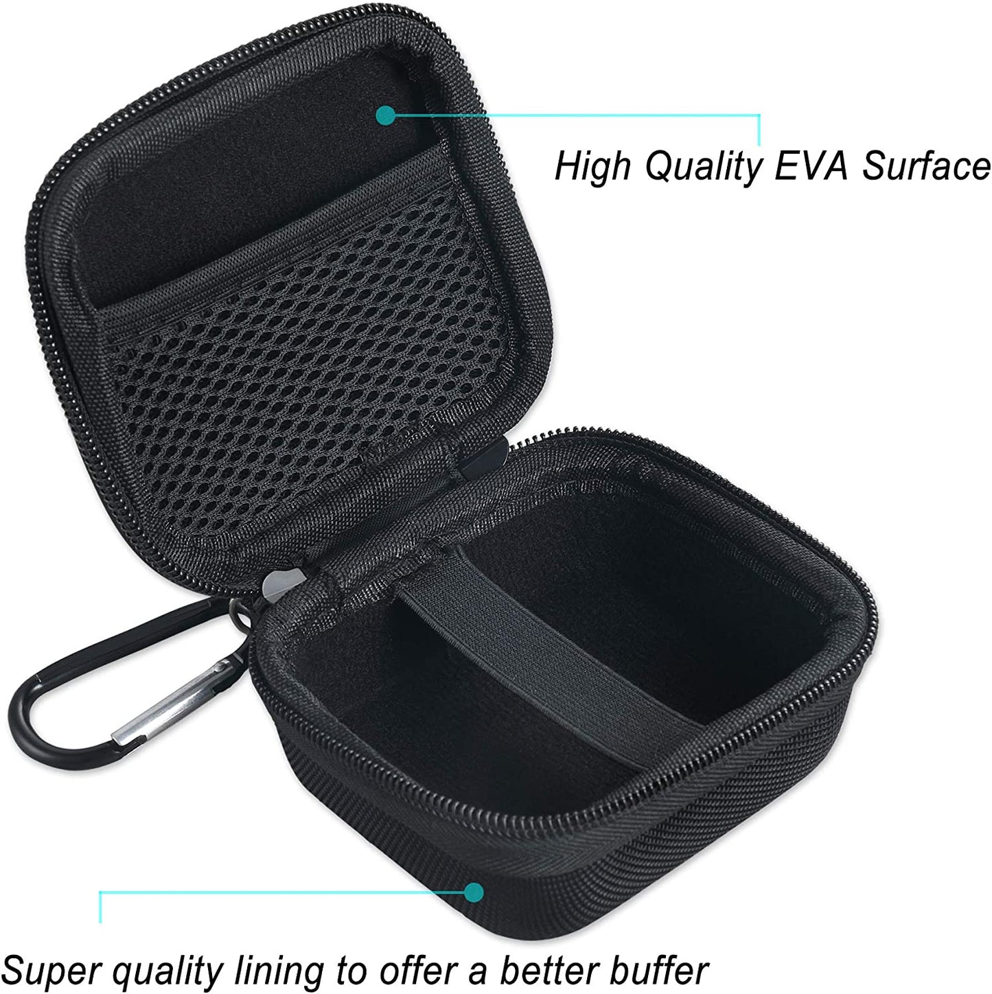 Geiomoo Compatible with Jabra Elite 4 Active Headphone Hard Carrying Case Cover, Portable Shockproof Travel Protective Bag with Carabiner (Black)  Geiomoo   