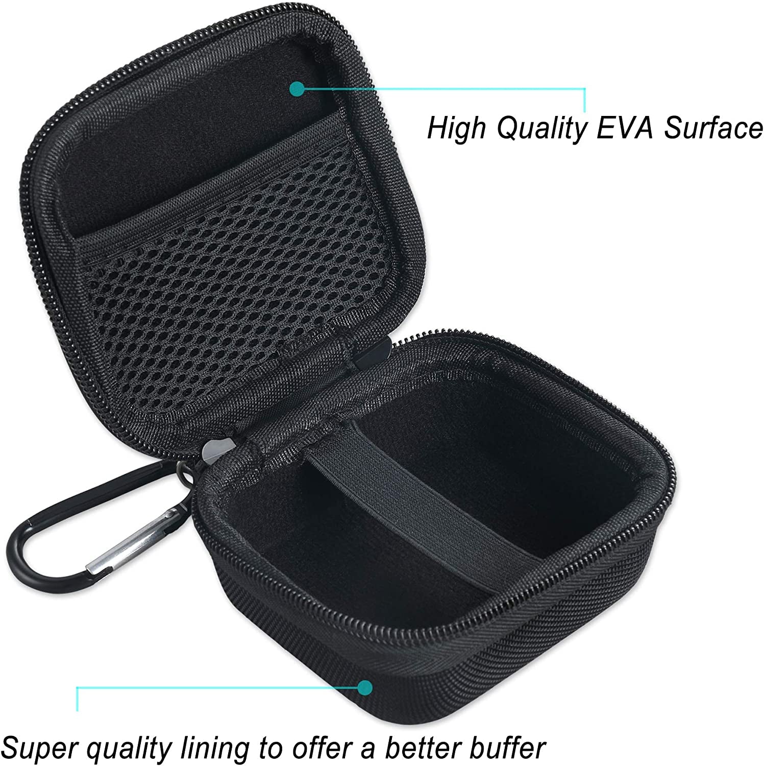 Geiomoo Compatible with Jabra Elite 4 Active Headphone Hard Carrying Case Cover, Portable Shockproof Travel Protective Bag with Carabiner (Black)  Geiomoo   