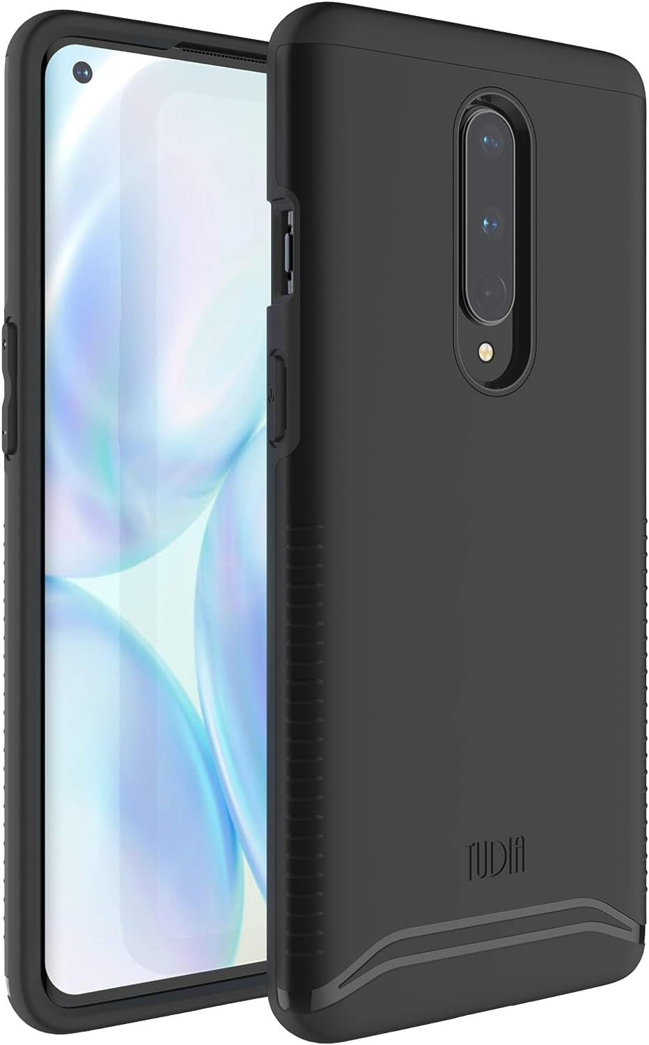 TUDIA Dualshield Designed for Oneplus 8 5G UW (Verizon Version) Case, [Merge] Shockproof Tough Dual Layer Hard PC Soft TPU Slim Protective Case Cover - Blue  TUDIA Matte Black  